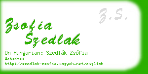 zsofia szedlak business card