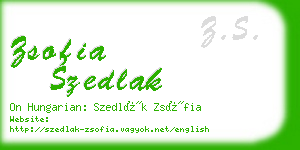 zsofia szedlak business card